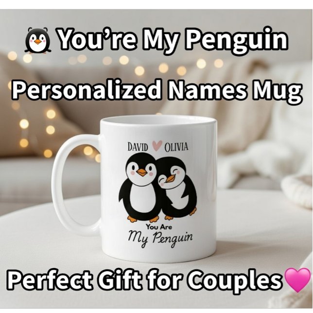 Taza De Café Cute, eres mi pareja pingüino personalizada (Subido por el creador)