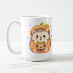 Taza De Café Cute Erizo con Disfraz de Calabaza Ilustración de
