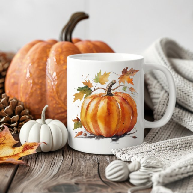 Taza De Café Cute estacional calabaza acuática otoño (Subido por el creador)