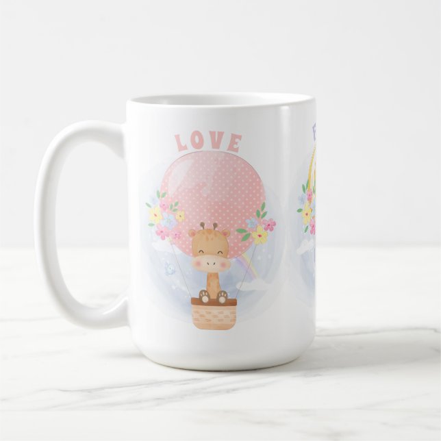 Taza De Café Cute Faie Hope Love Safari Jungle Balloon (Izquierda)