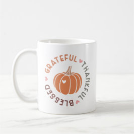 Taza De Café Cute Fall Brompkin Gracioso Agradecido Cita Bendec