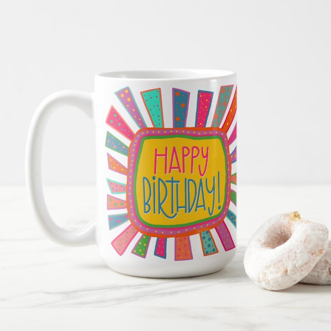 Taza De Café Cute Feliz cumpleaños Inespirivitalidad Café Mug (Con donut)