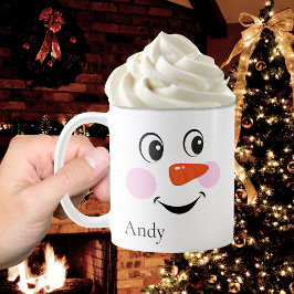 Taza De Café Cute feliz Personalizado sonriente niño Snowman ca