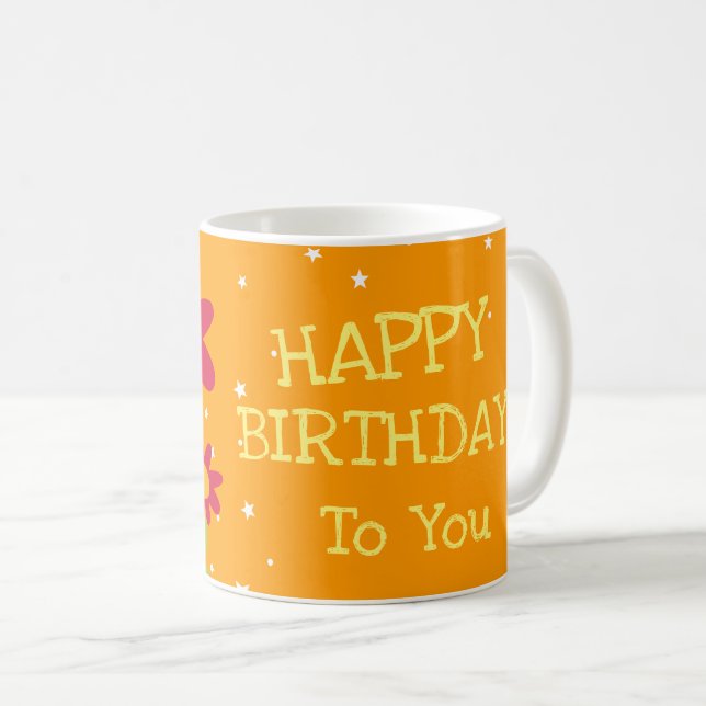 Taza De Café Cute Flower Cumpleaños Café Mug (Anverso derecho)