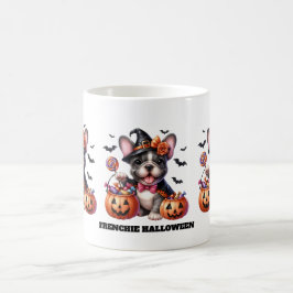 Taza De Café Cute French Bulldog Halloween Candy Witch