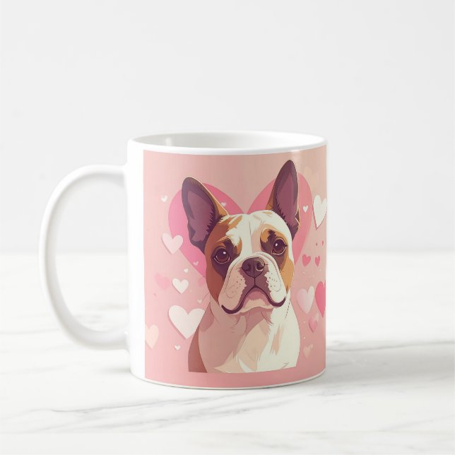 Taza De Café Cute French Bulldog Love Mug (Izquierda)