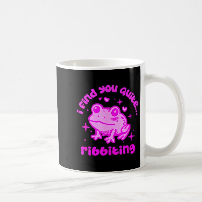 Taza De Café Cute Frog Pun Ribbiting Frog Lovers Quote Design  (Derecha)