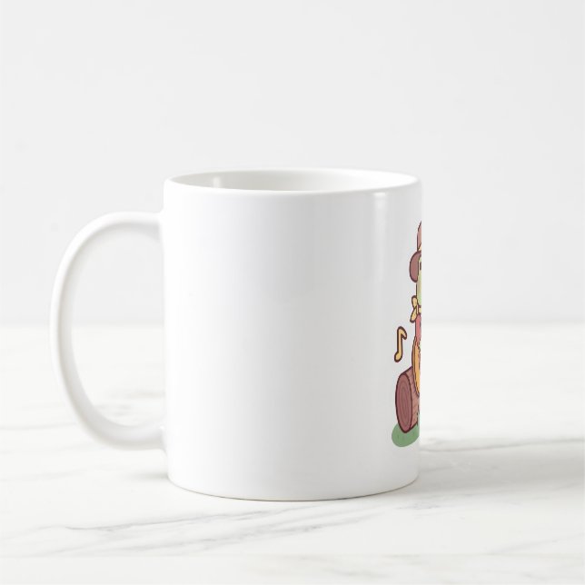 Taza De Café Cute Frog With Cowboy Hat and Guitar (Izquierda)