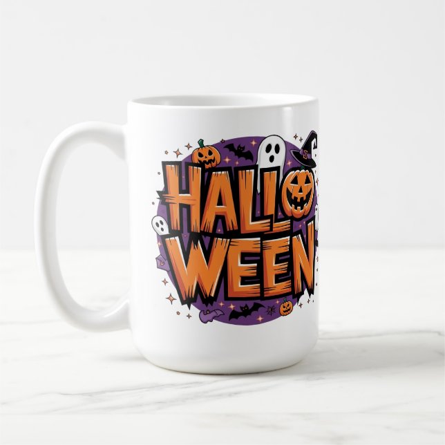 Taza De Café Cute funny halloween (Izquierda)