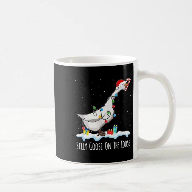 Taza De Café Cute Funny Santa Duck Silly Goose On The Loose Chr (Derecha)