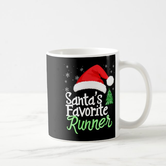 Taza De Café Cute Funny Santa's Favorite Runner Christmas Run H (Derecha)