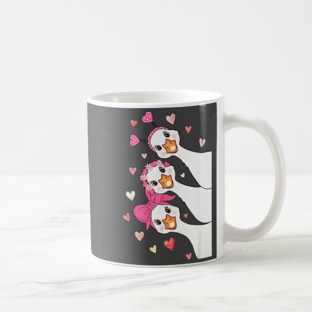 Taza De Café Cute Funny Valentine Silly Gooses Heart Love Match (Derecha)