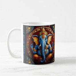 Taza De Café Cute Garnesh Dios Azul Mosaico Vidrio Manchado Caf