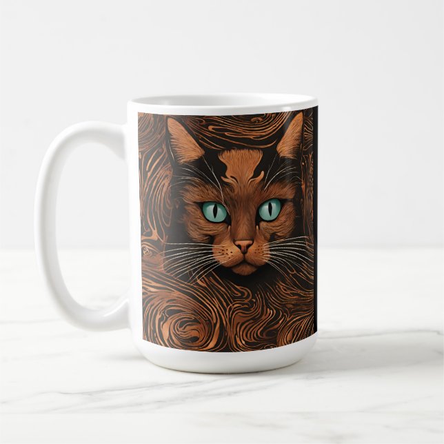 Taza De Café Cute gato estilo animal gato latte café tazón (Izquierda)