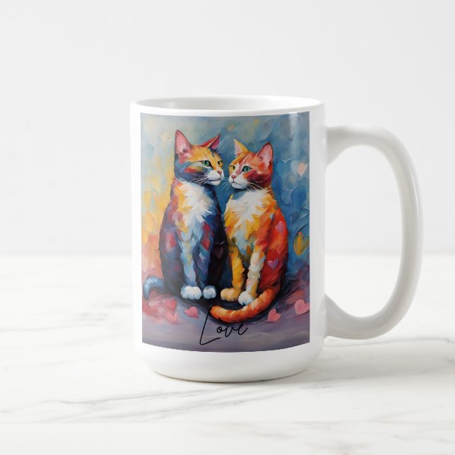 Taza De Café Cute gato estilo animal gato latte café tazón (Derecha)