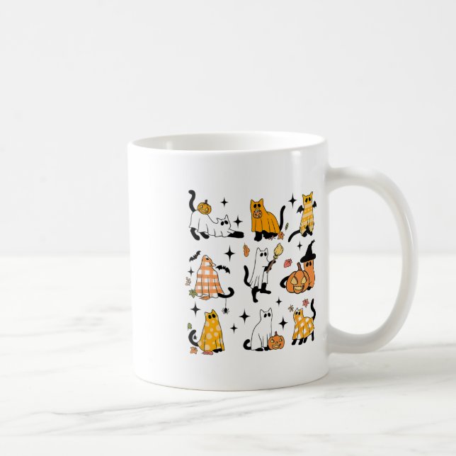 Taza De Café Cute Gato Fantasma Divertido vestido Halloween Rop (Derecha)