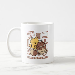Taza De Café Cute gato montando leche de chocolate Carton Kawai
