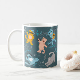 Taza De Café Cute Gatos Musicales Patrón Niños Cocina Mug