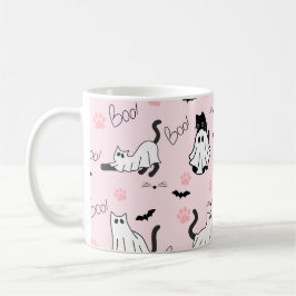 Taza De Café Cute Ghost Cats Halloween