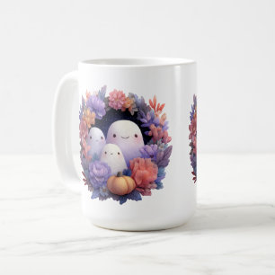 Taza De Café Cute Ghost Family Halloween Wreath