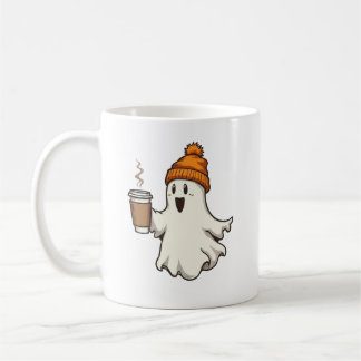 Taza De Café Cute Ghost Naranja Gorro Café Caliente Taza Otoño