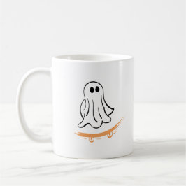 Taza De Café Cute ghost on skateboard
