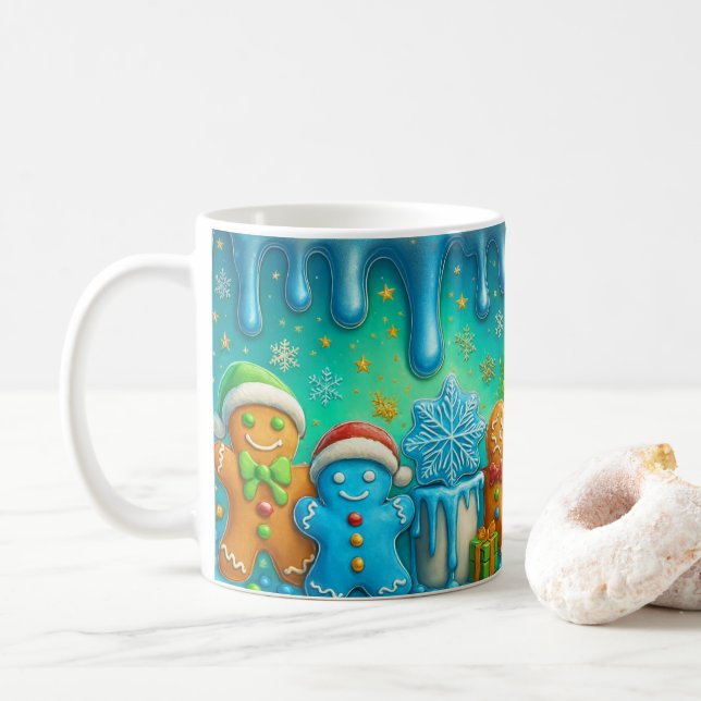 Taza De Café Cute Gingerbread Christmas Mug Wrap (Con donut)
