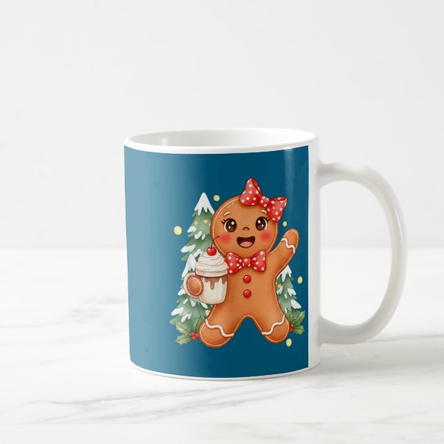 Taza De Café Cute Gingerbread Christmas Snow Xmas For Men Women (Derecha)