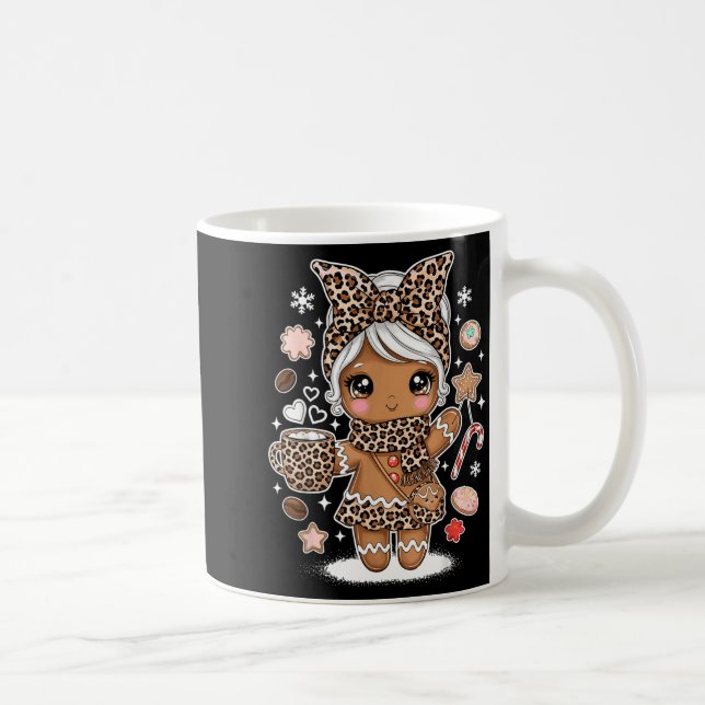 Taza De Café Cute Gingerbread Leopard Christmas Xmas Girl Women (Derecha)