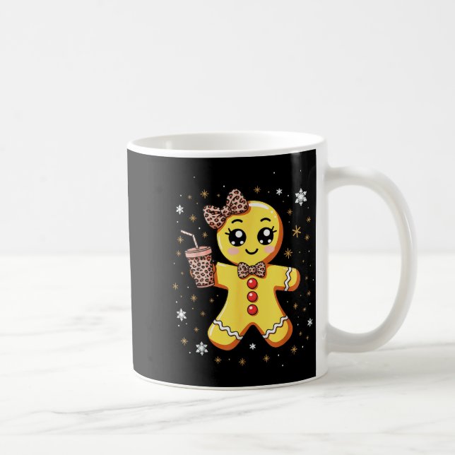 Taza De Café Cute Gingerbread Leopard Coquette Christmas  (Derecha)