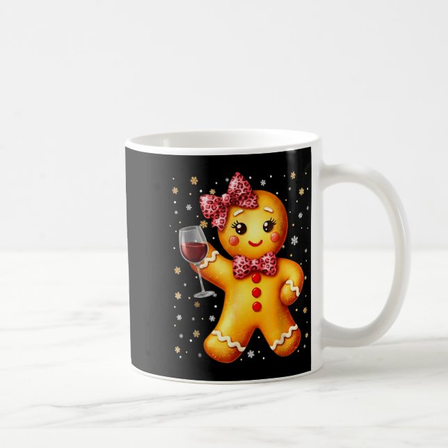 Taza De Café Cute Gingerbread Leopard Coquette Christmas Wine X (Derecha)