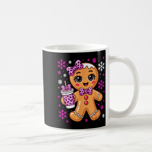 Taza De Café Cute Gingerbread Leopard Coquette Christmas Xmas G (Derecha)