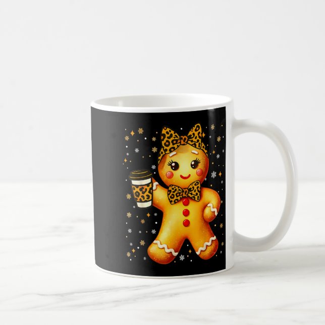 Taza De Café Cute Gingerbread Leopard Coquette Christmas Xmas G (Derecha)