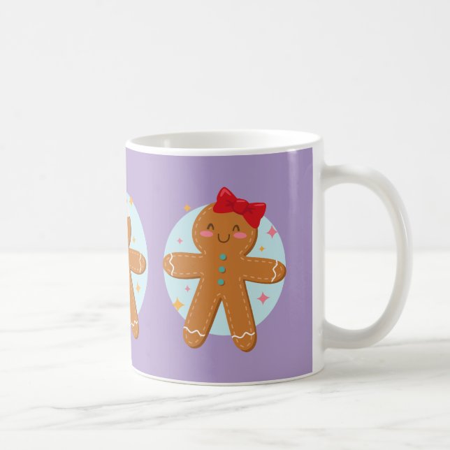 Taza De Café Cute Gingerbread Parejas Cookes Dibujo de Arte (Derecha)