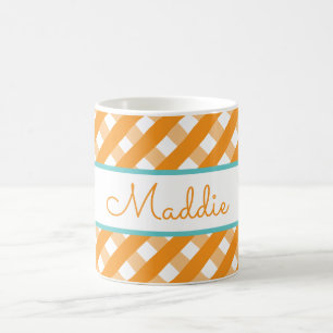 Taza De Café Cute Gingham Personalized Mug