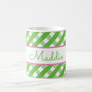 Taza De Café Cute Gingham Personalized Mug