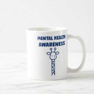 Taza De Café Cute Giraffe Enfermedad del Cerebro Salud Mental A