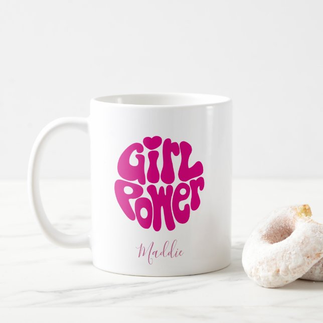 Taza De Café Cute Girl Power with Heart (Con donut)