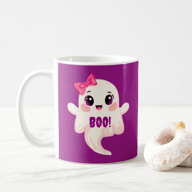 Taza De Café Cute girly Boo! Ghost (Con donut)