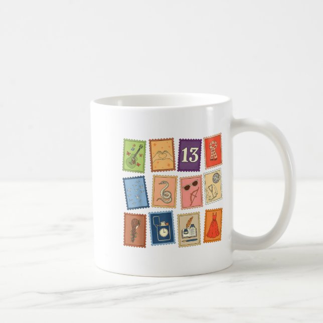 Taza De Café Cute Girly Christmas Pajama Music Album Stamp Aest (Derecha)