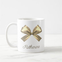 Cute Girly Gold Aesthetic Bow Name