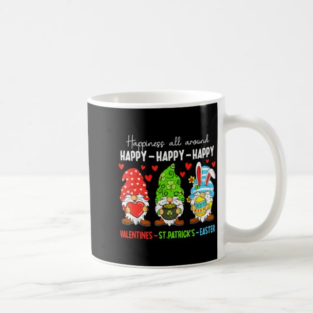 Taza De Café Cute Gnome Happy Valentines St Patricks Easter Hol (Derecha)