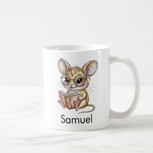 Taza De Café Cute Gobi Jerboa Reading a Book Custom (Derecha)