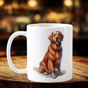 Taza De Café Cute Golden Retriever Ai Art Mug