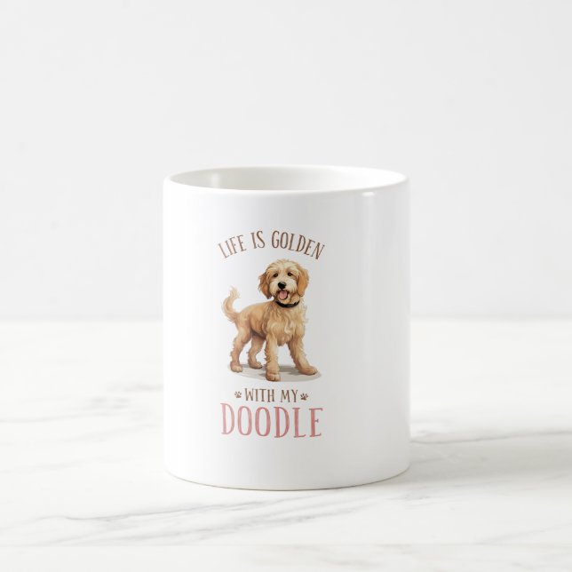 Taza De Café Cute Goldendoodle Dog Mug (Centro)
