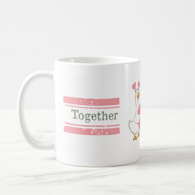 Taza De Café Cute Goose Couple Mug Together Forever Gift (Izquierda)