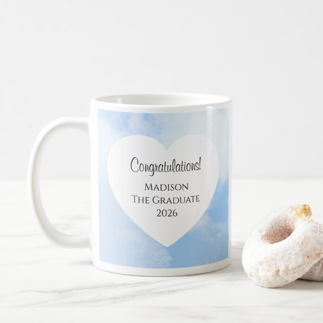 Taza De Café Cute Graduation 2026 Congratulations Message Heart (Con donut)