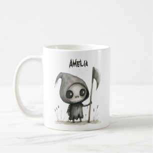 Taza De Café Cute Grim Reaper Personalizado Halloween Mug
