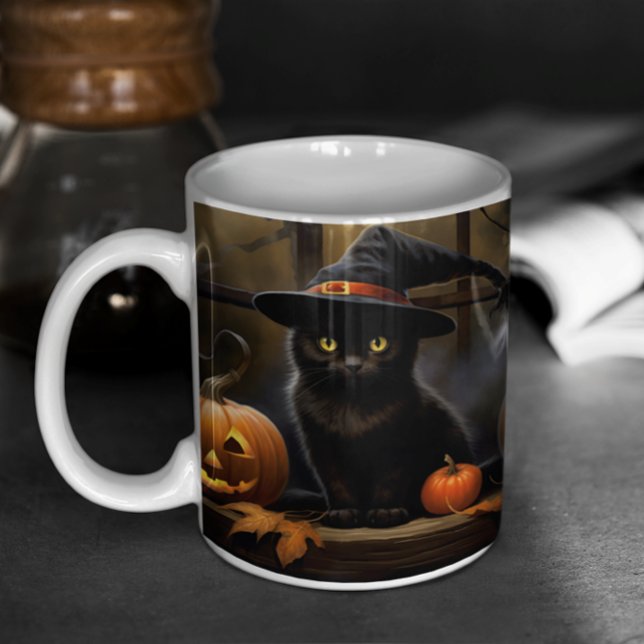 Taza De Café Cute Halloween Gatos Negros 24 Mug (Cute Halloween Black Cats version 24 Mug
)
