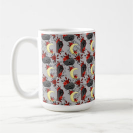 TAZA DE CAFÉ CUTE HALLOWEEN PUMPKINS COFFINS MOONES FLORES DE L